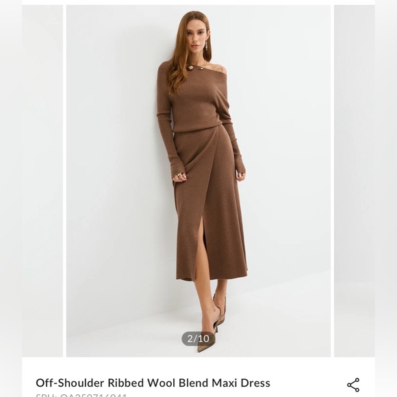 Commense Brown Off-Shoulder Sweater - Picture 2 of 7